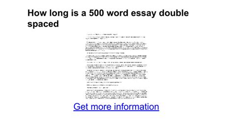 how long is a 500 word essay double spaced